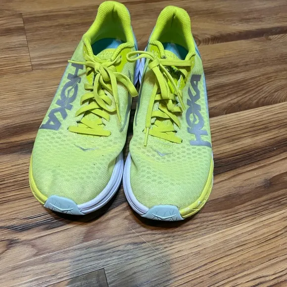 Hoka One One Rocket X Carbon Plated Running Shoes Neon Yellow Size 10