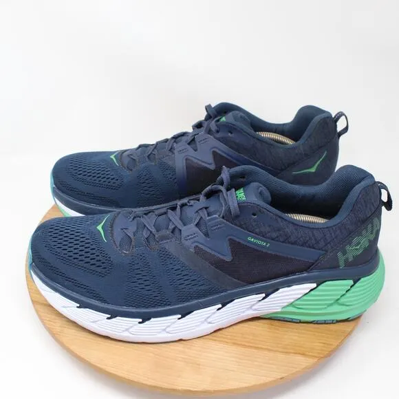 Hoka One One Shoes Mens 13 Gaviota 2 Road Running Sneakers Blue Gym Workout