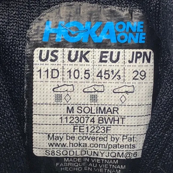 Hoka One One Solimar Road Running Shoes 11 D