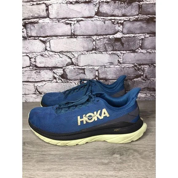 Hoka One One Mach 4 Blue Coral Synthetic Lace Up Running Shoes Men 9.5D US/43.3