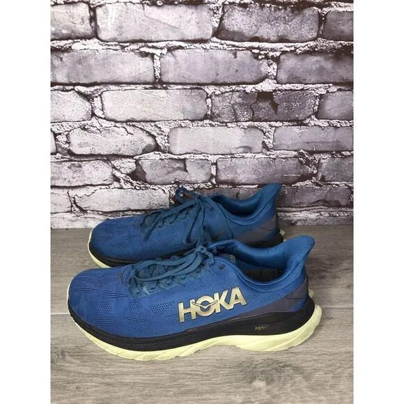 Hoka One One Mach 4 Blue Coral Synthetic Lace Up Running Shoes Men 9.5D US/43.3