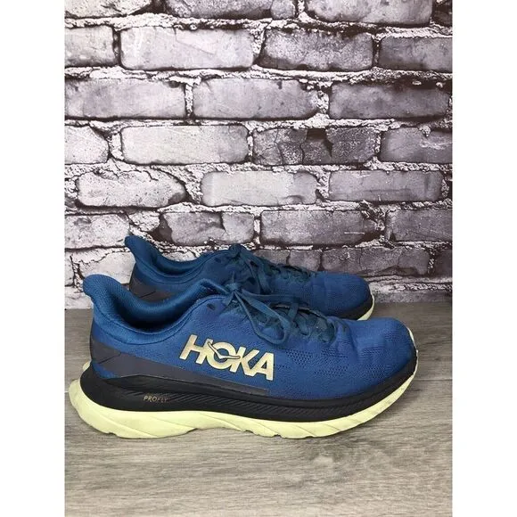 Hoka One One Mach 4 Blue Coral Synthetic Lace Up Running Shoes Men 9.5D US/43.3