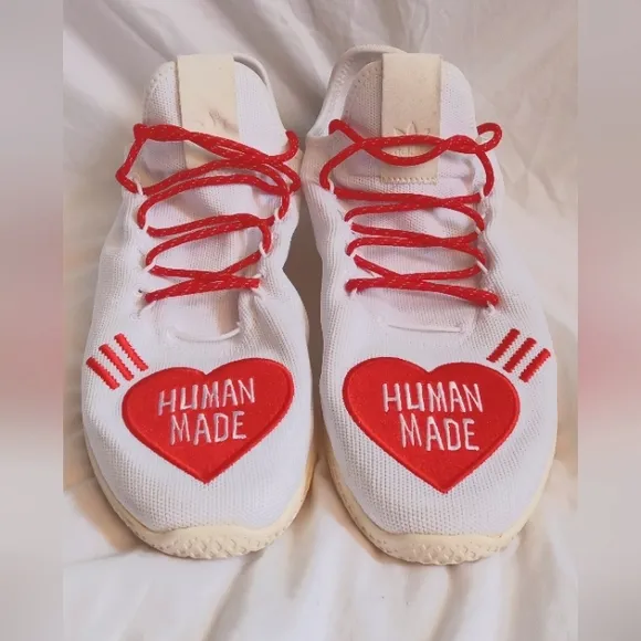 Human Made Mens Size 13.5 White and Red Sneakers