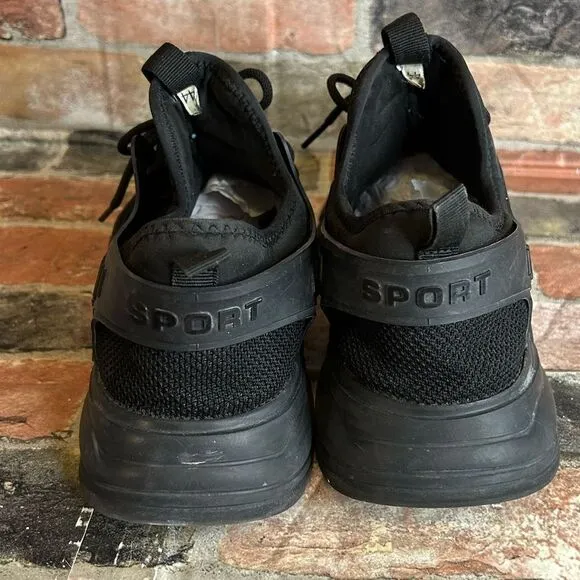 JIEFU Steel Toe Black Sneakers Size 44/ Men’s Size 9