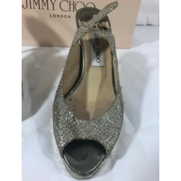 Jimmy Choo Womens Shoes Sandals High Heels Golden