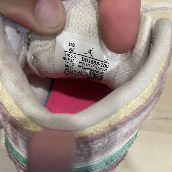 jordan 1 Mid SE ice cream (TD) size 6c used Drip Sneakers Shoes High top DD1668