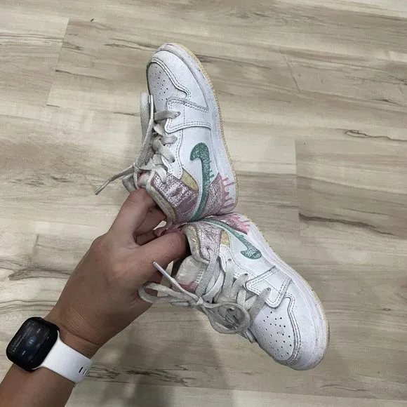 jordan 1 Mid SE ice cream (TD) size 6c used Drip Sneakers Shoes High top DD1668