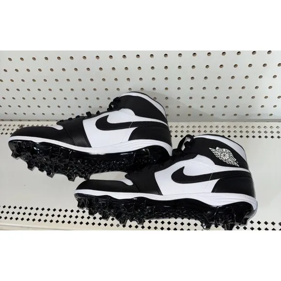 Jordan 1 Retro Mid TD Mens Football Cleats Size 14 White Black Panda FJ6805-100