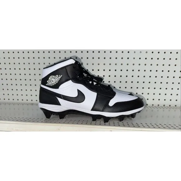 Jordan 1 Retro Mid TD Mens Football Cleats Size 14 White Black Panda FJ6805-100