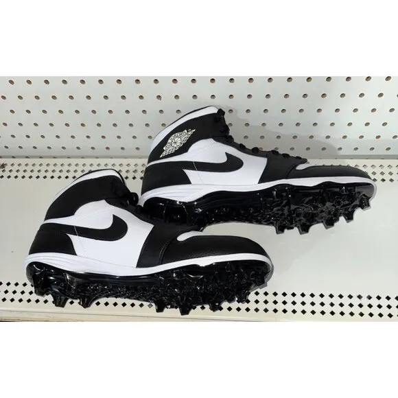 Jordan 1 Retro Mid TD Mens Football Cleats Size 14 White Black Panda FJ6805-100