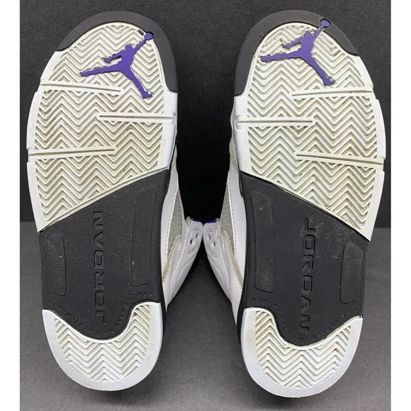 Jordan 5 Retro  3Y White Dark Concord-Black Purple Youth Mid-Top Lace Leather