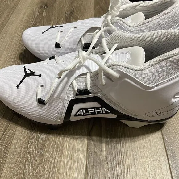 Jordan Alpha Menace Pro 3 White Football Cleats - DH3367-100 Men's Sz‎ 14