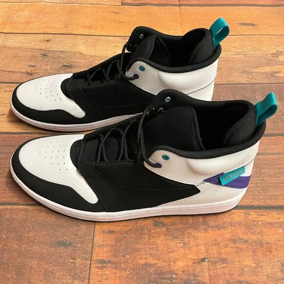 Jordan Men's Jordan FadeAway MID White/Black Basketball Shoes