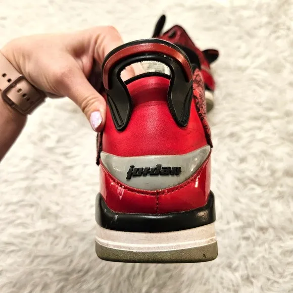 Jordan Men's Two3 Red &amp; Black Lace Up High Top Sneaker‎ Shoes Sz 8
