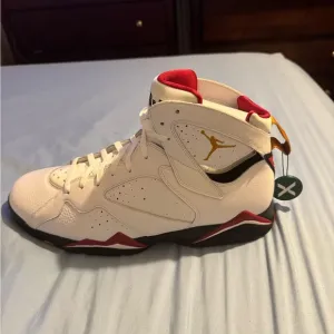 Jordan White and Red High-Top Sneakers