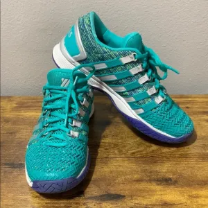 K-Swiss Hypercourt Express 2.0 Tennis Shoes Teal and Purple Size 8