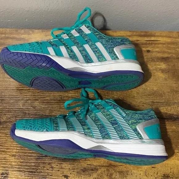 K-Swiss Hypercourt Express 2.0 Tennis Shoes Teal and Purple Size 8