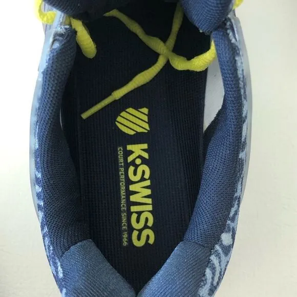 K-Swiss Hypercourt Express Blue Leopard Tennis Shoes.