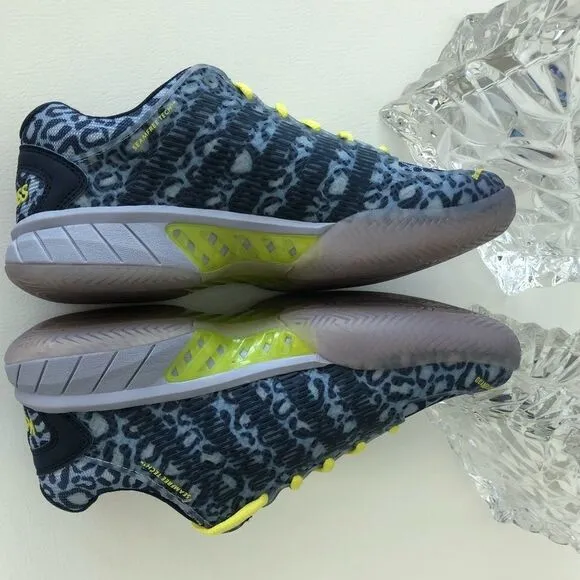 K-Swiss Hypercourt Express Blue Leopard Tennis Shoes.