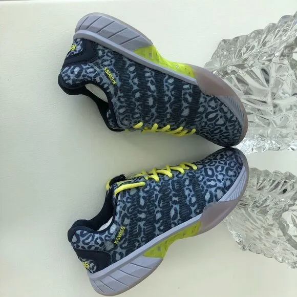 K-Swiss Hypercourt Express Blue Leopard Tennis Shoes.