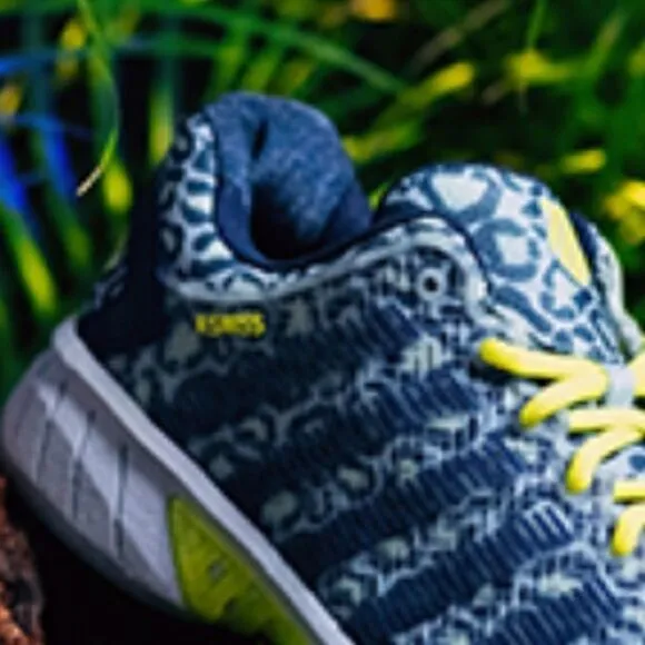 K-Swiss Hypercourt Express Blue Leopard Tennis Shoes.