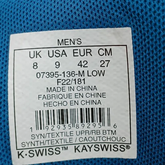 K-Swiss Ultrashot 3 Mens Size 9 Blue White Running Tennis Shoes Sneakers