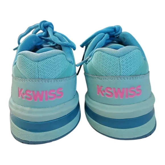 K-Swiss Women's Ultrashot 2 Tennis Shoes (Aruba Blue/Malibu Blue/Soft Neon Pink)