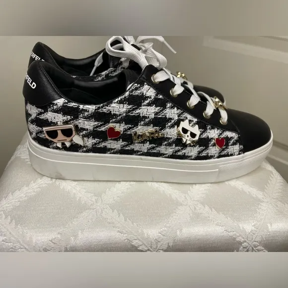 Karl Lagerfeld Herringbone Tennis Shoes