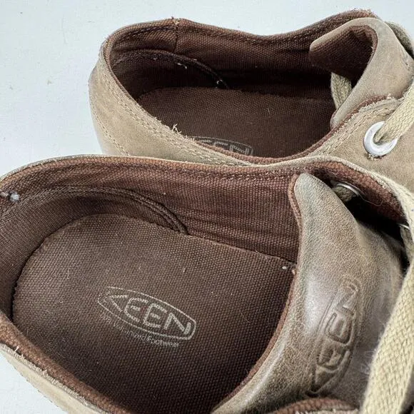 Keen shoes mens 11.5 taupe leather casual outdoor trail gorpcore hiking camping
