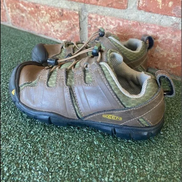 Kids Childrens Keen Brown Leather Hiking Outdoor Shoes Size 11