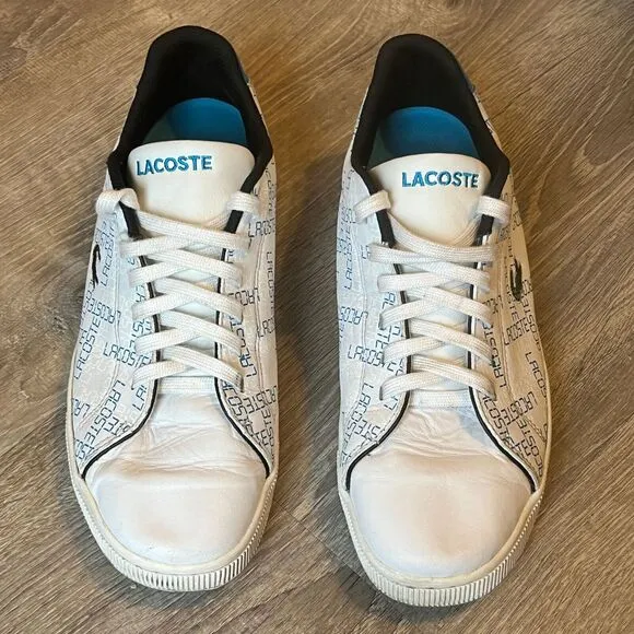 Lacoste‎ Carnaby Leather Tennis Shoes Digi White Logo Mens 10.5 UK 9.5 EU 44