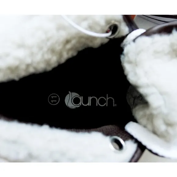 LAUNCH Fold over Sherpa High Top Booties/Shoes 11