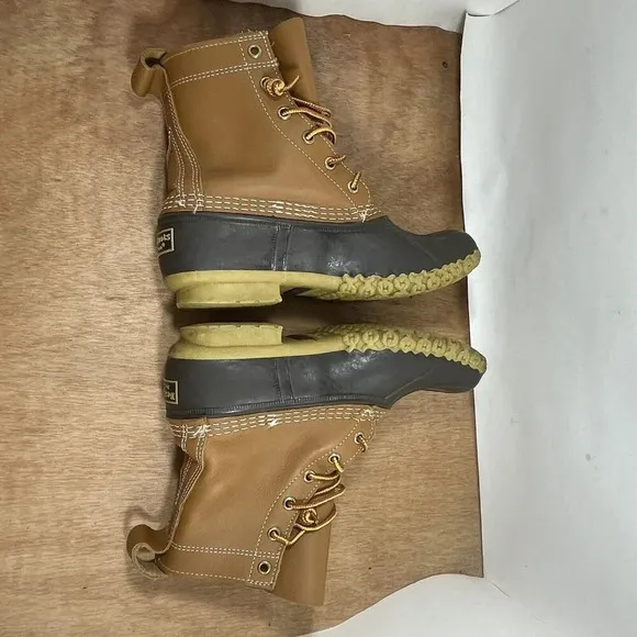 LL Bean Duck Boots Women Size 7 Rubber Moc Gum Shoes Low Top Brown Leather
