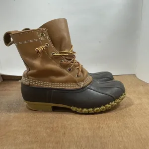 LL Bean Duck Boots Women Size 7 Rubber Moc Gum Shoes Low Top Brown Leather