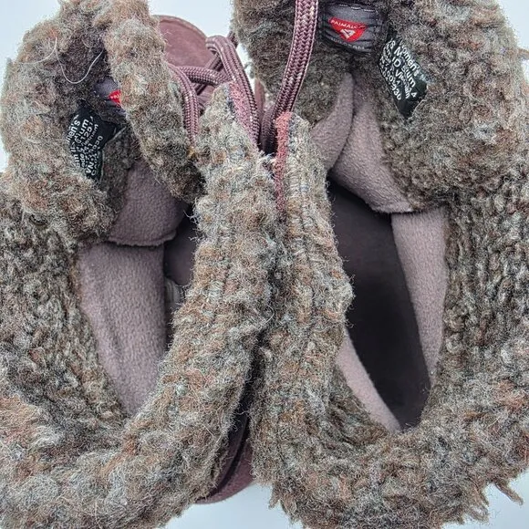 LL Bean Mountain Lodge Womens Size 6 Brown Boots Fleece Collar Primaloft