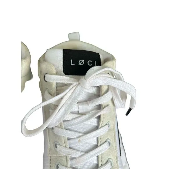 Loci Women's White Ten Logo High-Top Lace-Up Sneaker Shoes Size 9.5 MSRP: $200