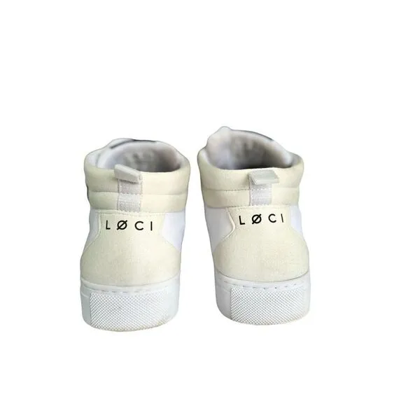 Loci Women's White Ten Logo High-Top Lace-Up Sneaker Shoes Size 9.5 MSRP: $200