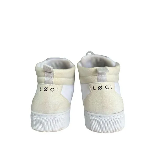 Loci Women's White Ten Logo High-Top Lace-Up Sneaker Shoes Size 9.5 MSRP: $200