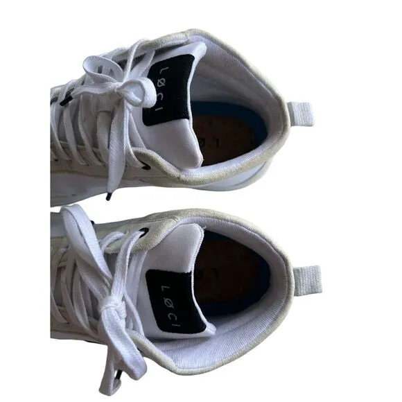 Loci Women's White Ten Logo High-Top Lace-Up Sneaker Shoes Size 9.5 MSRP: $200
