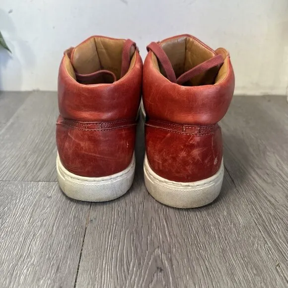 Magnanni Brando High Top Sneaker Shoes Red Leather 24201 Mens Size 12 M