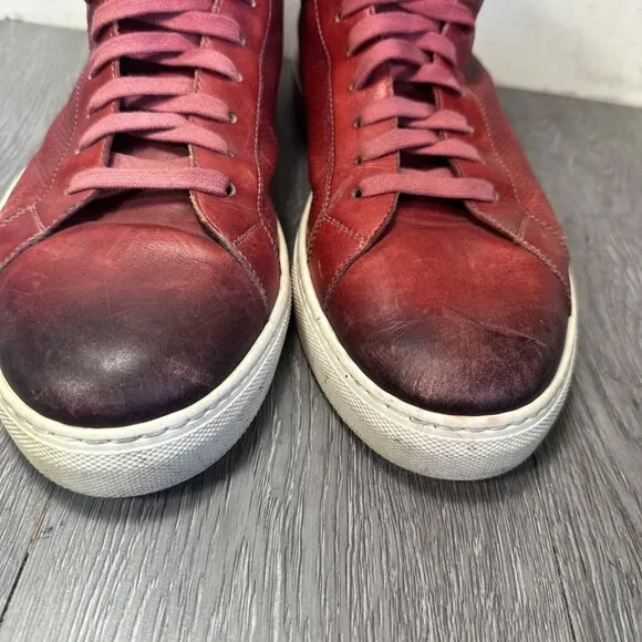 Magnanni Brando High Top Sneaker Shoes Red Leather 24201 Mens Size 12 M