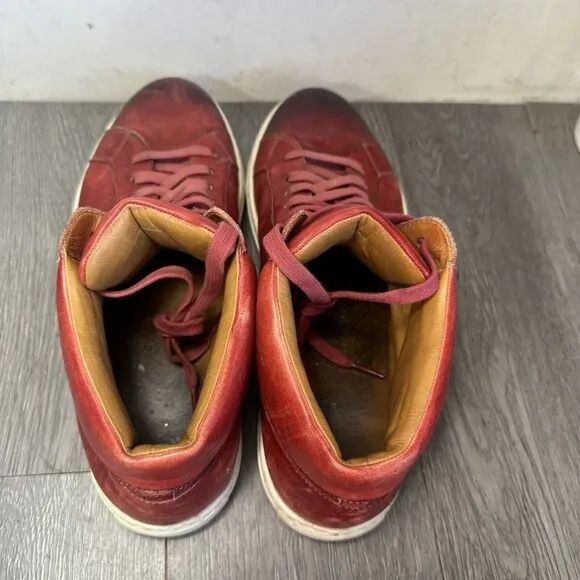 Magnanni Brando High Top Sneaker Shoes Red Leather 24201 Mens Size 12 M