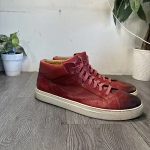 Magnanni Brando High Top Sneaker Shoes Red Leather 24201 Mens Size 12 M
