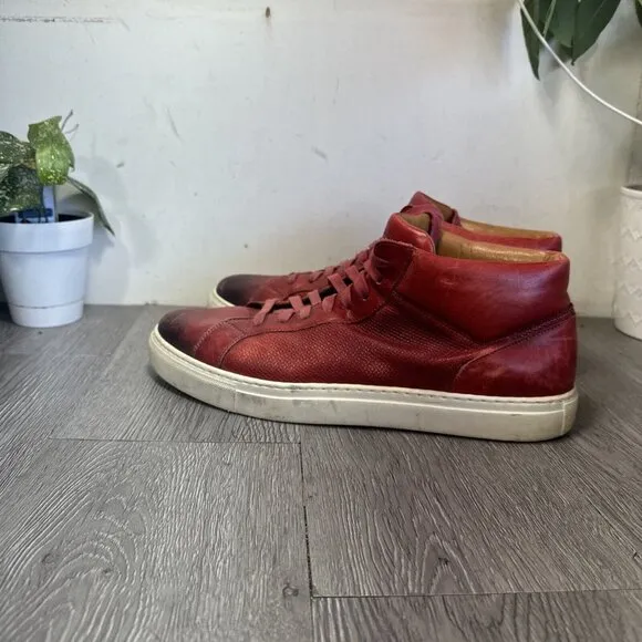 Magnanni Brando High Top Sneaker Shoes Red Leather 24201 Mens Size 12 M