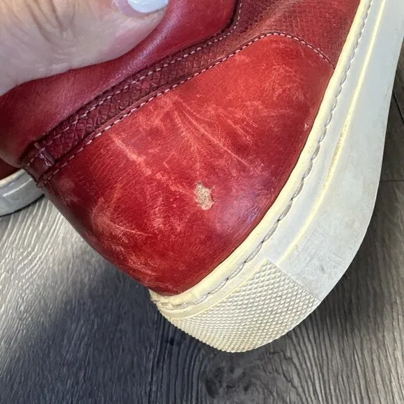Magnanni Brando High Top Sneaker Shoes Red Leather 24201 Mens Size 12 M