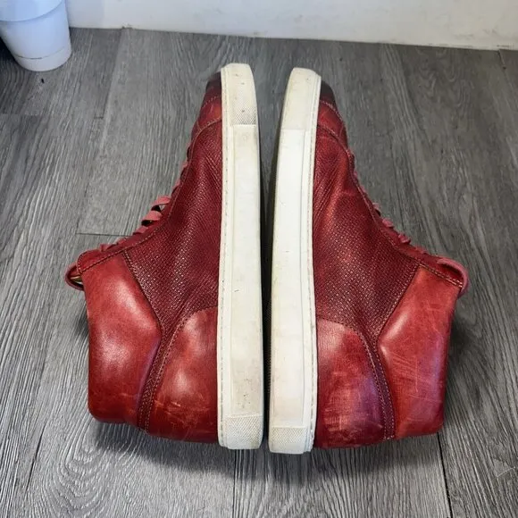 Magnanni Brando High Top Sneaker Shoes Red Leather 24201 Mens Size 12 M