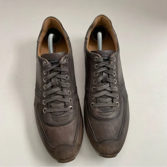 Magnanni Shoes Sneakers Cristian Marlow Leather Dress Perforated Comfort Grey