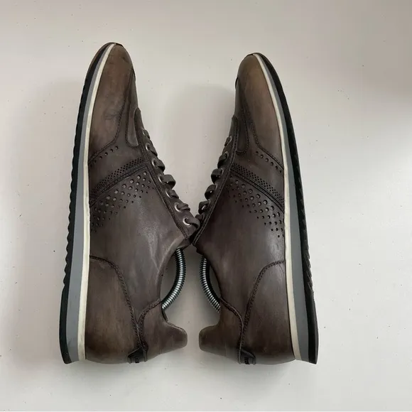 Magnanni Shoes Sneakers Cristian Marlow Leather Dress Perforated Comfort Grey