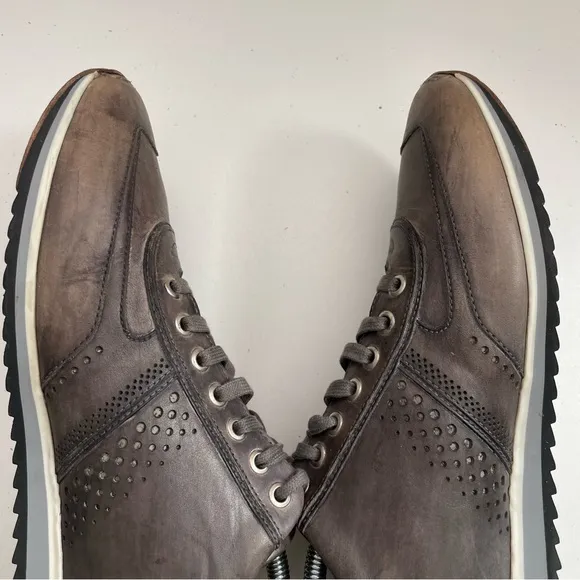Magnanni Shoes Sneakers Cristian Marlow Leather Dress Perforated Comfort Grey