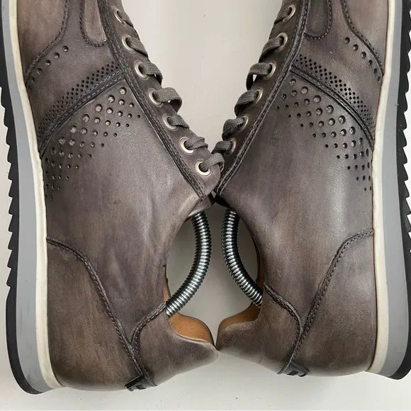 Magnanni Shoes Sneakers Cristian Marlow Leather Dress Perforated Comfort Grey